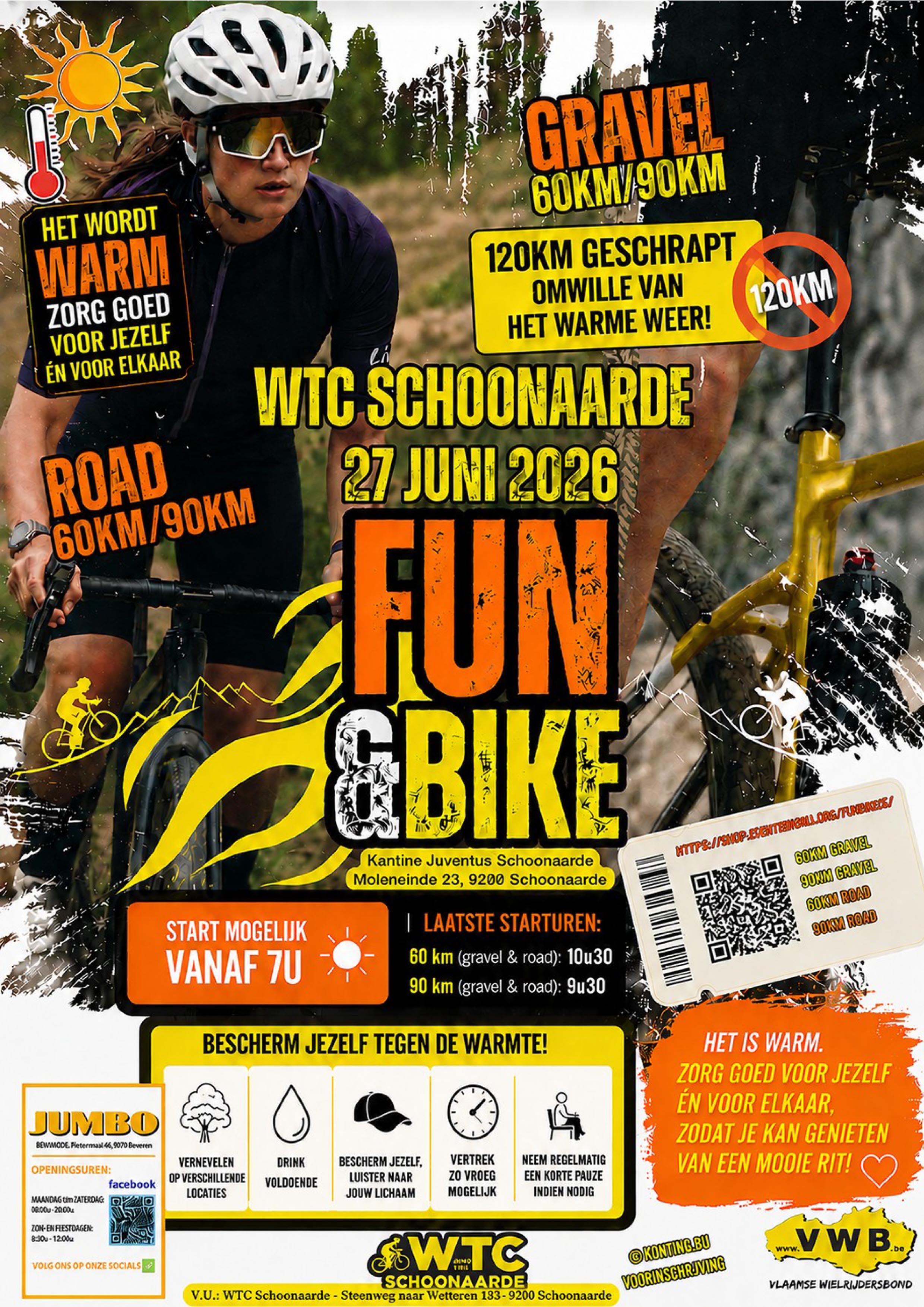 2de Fun & Bike tour. WIJ HEBBEN HITTEMAATREGELEN GENOMEN EN STARTEN KAN VANAF 7U 
